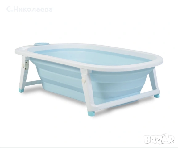 Бебешка сгъваема вана Cangaroo Carribean, синя, снимка 2 - За банята - 53736017