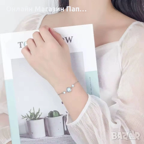 Fanqieliu комплект бижута 925 сребро с опал – колие, гривна и обеци, снимка 5 - Бижутерийни комплекти - 53719618