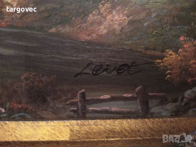 Прекрасна картина пейзаж масло на платно, снимка 4 - Антикварни и старинни предмети - 40491019