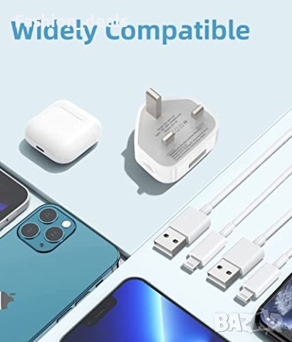 Нови 2 брoя Зареждащи Кабели iPhone 1M + Портативен Адаптер, снимка 3 - Друга електроника - 42621294