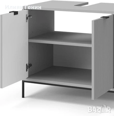 Шкаф за мивка Vicco Eliza, сив, 70 x 63 см с врати и чекмедже, снимка 2 - Шкафове - 50556723