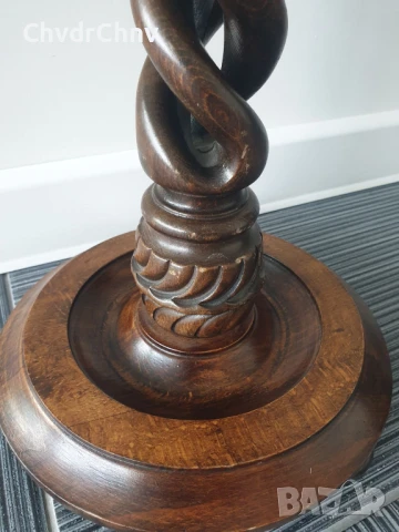 60см дърворезба/дървена масичка/малка маса-стойка-поставка-пиедестал, снимка 7 - Маси - 50955021