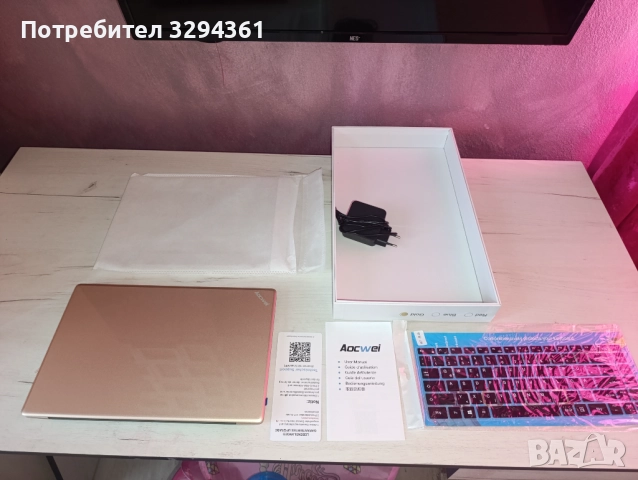 Aocwei A5 14-инчов лаптоп 6GB DDR4, 256GB SSD, 1TB Expand, Celeron N4020, Win 11 Dual WiFi, Gold