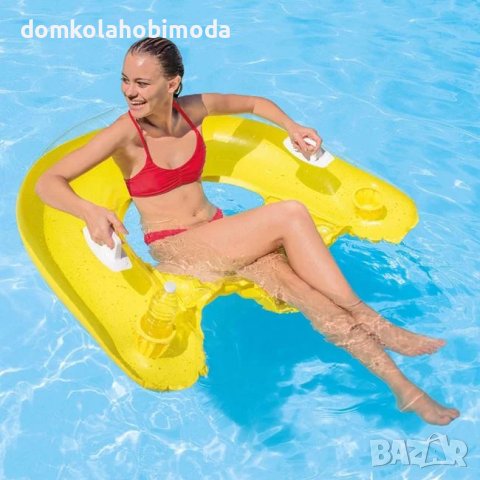 Надуваема седалка с облегалка с мрежесто дъно Intex.1,04х1,02м, снимка 8 - Надуваеми играчки - 40505441