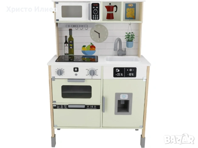 Детска Дървена Кухня Малкия Готвач Звуци Светлини Аксесоари, снимка 11 - Играчки за стая - 53793275