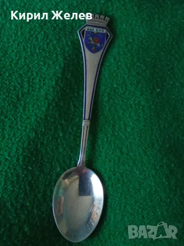 BAD EMS СТАРА НЕМСКА КОЛЕКЦИОНЕРСКА ЕМАЙЛИРАНА СРЕБЪРНА ЛЪЖИЧКА За КАФЕ СРЕБРО 800 RFK ПРОБА 42989, снимка 16 - Колекции - 44376185