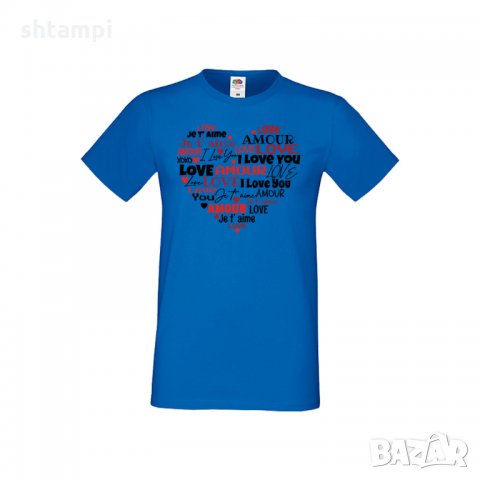Мъжка тениска Свети Валентин Love Word Heart, снимка 2 - Тениски - 35715753