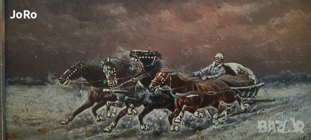 Константин Стоилов Баумгартнер " Препускаща квадрига" , снимка 2 - Картини - 53717013