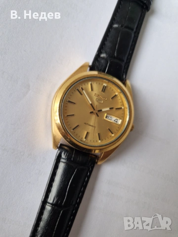 SEIKO 5, Automatic 7s26, 21 jewels Japan; Почти нов часовник! PVD Gold