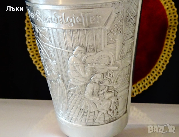 Калаена чаша,халба,картини със стари занаяти. , снимка 10 - Антикварни и старинни предмети - 51704585