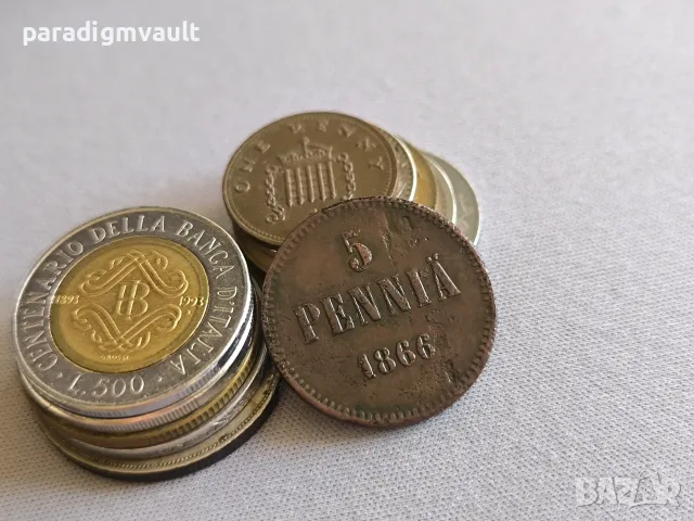 Монета - Финландия - 5 пения | 18669г.