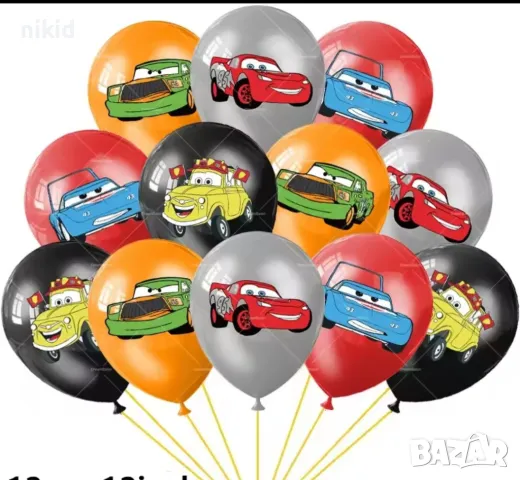 Макуин маккуин McQueen cars колите Обикновен надуваем латекс латексов балон парти хелий или газ, снимка 11 - Други - 23072889