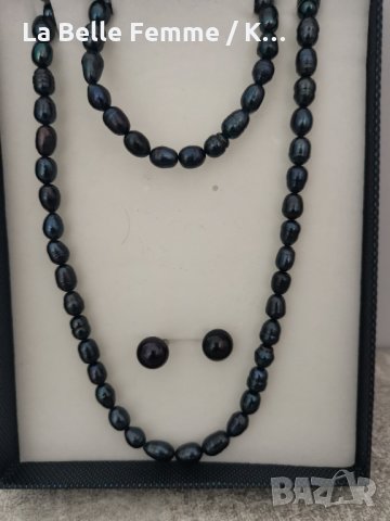 Комплект : колие, гривна и обеци с перли , снимка 2 - Колиета, медальони, синджири - 35777874