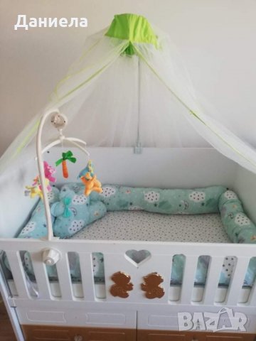 Обиколник от възглавнички за бебешко креватче , снимка 10 - Спално бельо и завивки - 35897851