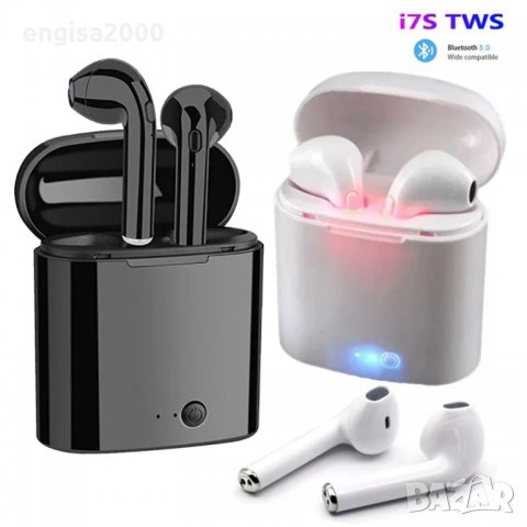Безжични Блутут слушалки i7s TWS с кутия за зареждане и пренасяне, снимка 2 - Слушалки, hands-free - 35836117