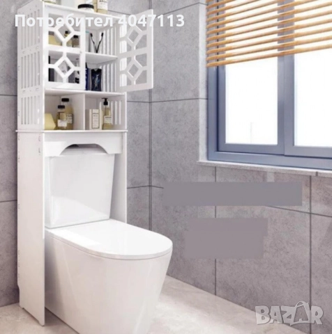 Waterproof Bathroom стилен шкаф за баня над тоалетна 48 х 23 х 150 см;, снимка 5 - Шкафове - 51639069