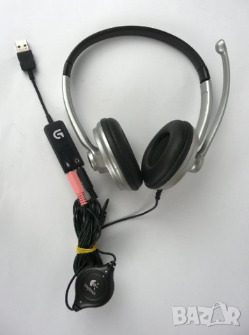 Геймърски слушалки с микрофон LOGITECH + USB външна звукова карта LOGITECH, снимка 6 - Слушалки за компютър - 35982230