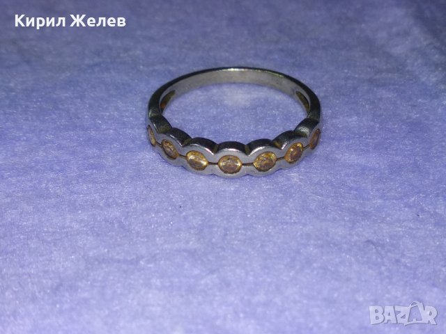 Стар СКЪПОЦЕНЕН СРЕБЪРЕН ПРЪСТЕН СРЕБРО 925 АНГЛИЯ с ЮВЕЛИРНО ФАСЕТИРАН ЖЪЛТ ЗЛАТЕН ТОПАЗ 39895, снимка 6 - Пръстени - 42638207