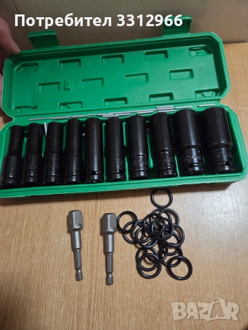 10 броя шестостенни вложки, комплект вложки за ударни гайки, снимка 2 - Други инструменти - 53782802