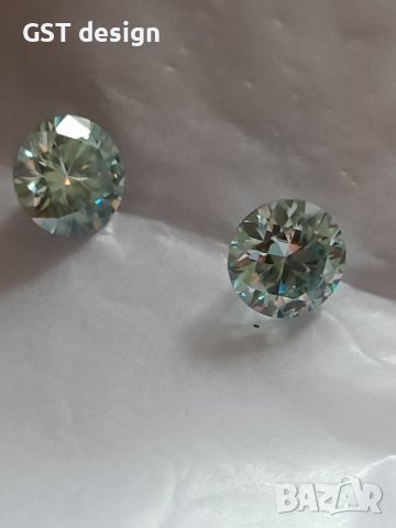 Спешно Топ Фенси Д 2 карата Мойсанит Диамант Двойка за обеци, снимка 4 - Бижутерийни комплекти - 40381416