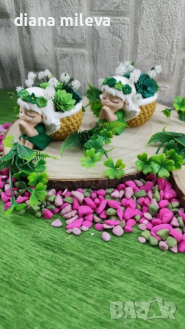 Ангелчета в зелен цвят!!, снимка 12 - Декорация за дома - 51459163