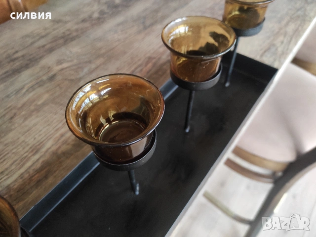 метален свещник , снимка 3 - Декорация за дома - 53081294