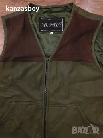 huntly mens lether vest - естествена кожа мъжки ловен елек 2ХЛ