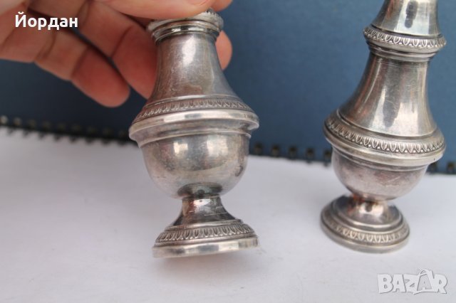 Френски прибори за сол и черен пипер посребрени, снимка 2 - Колекции - 39340921