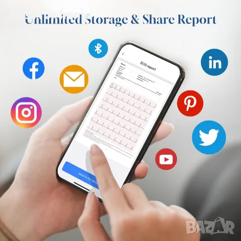 Мобилен ЕКГ апарат за дома  с OLED екран CheckMe, снимка 6 - Уреди за диагностика - 50176009