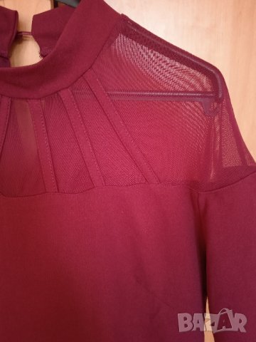 Асиметрична туника Shein бордо, снимка 5 - Туники - 41046549
