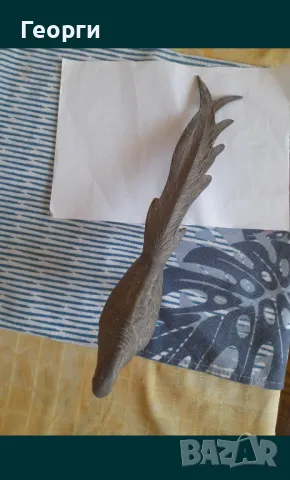 Голяма бронзова птица, снимка 8 - Антикварни и старинни предмети - 50109857