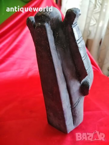 Уникална Статуя ФАРАОНСКА Глава ТЕРАКОТА Статуетка, снимка 5 - Антикварни и старинни предмети - 35917437