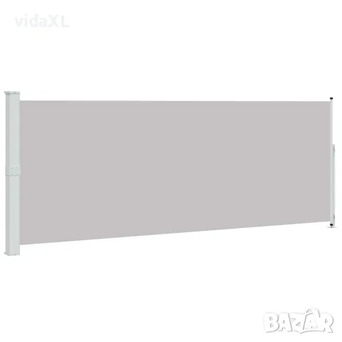 vidaXL Прибираща се дворна странична тента, 180x514 см, сива