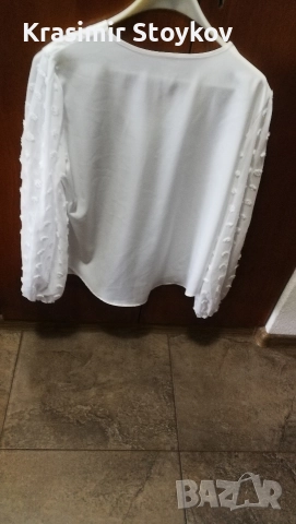 Официална дамска бяла блуза, снимка 2 - Блузи с дълъг ръкав и пуловери - 52584134