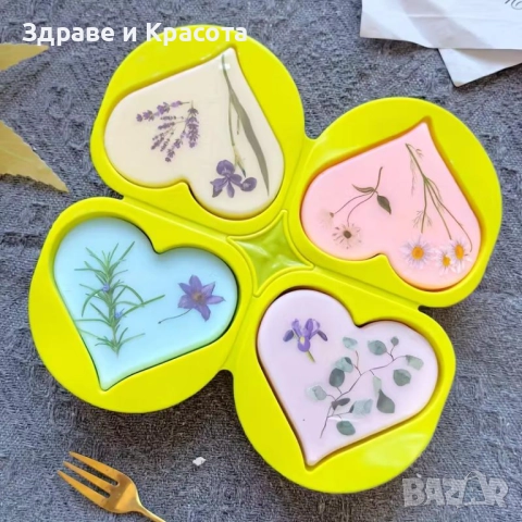 Силиконова форма - 4 сърца, снимка 2 - Други - 52918860