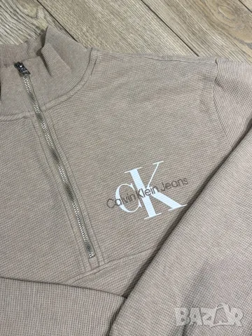 Мъжка блуза Calvin Klein Jeans 1/4 Zip | L размер, снимка 3 - Блузи - 56202396