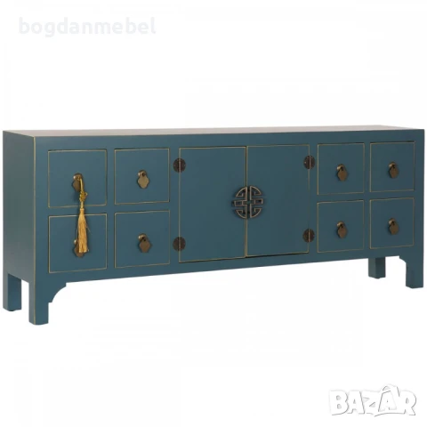 ТВ шкаф DKD Home Decor Ела Тъмно синьо Дървен MDF 130 x 24 x 51 cm