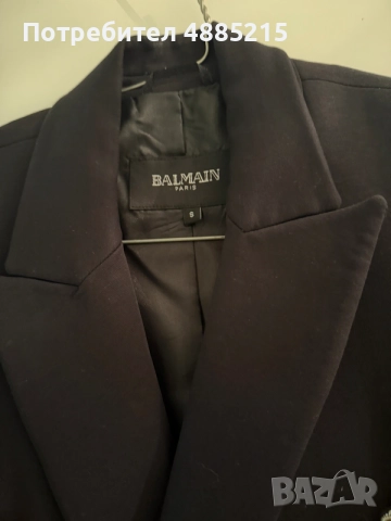 Елегантно черно дамско сако Balmain Paris, снимка 2 - Сака - 56282324