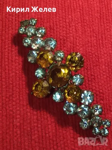 ПРЕКРАСНА СТАРА МЕДНА РЕТРО ШНОЛА с ИСКРЯЩИ КАМЪНИ ЦИТРИН и КРИСТАЛИ 30491, снимка 11 - Антикварни и старинни предмети - 46801193