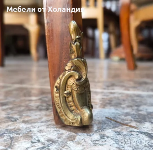 Антикварна масичка с интарзия Луи XV, снимка 8 - Маси - 56017455