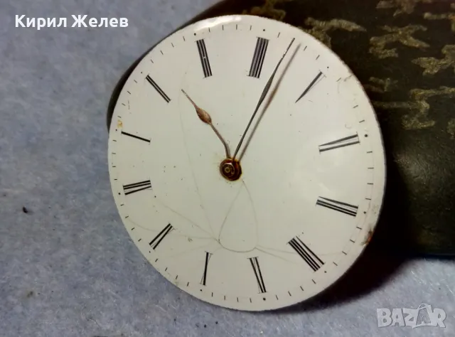 МЕХАНИЗЪМ от СТАР ШВЕЙЦАРСКИ ДЖОБЕН ЧАСОВНИК с ПОРЦЕЛАНОВ РИМСКИ ЦИФЕРБЛАТ За КОЛЕКЦИЯ ЧАСТИ 49652