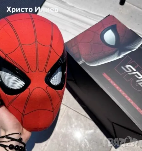 Маска на Спайдърмен Марвел с мигащи очи с контрол от брадичката Spiderman Marvel Хелоуин карнавал, снимка 5 - Други стоки за дома - 47415460