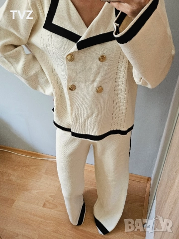 дамски плетен комплект от две части 