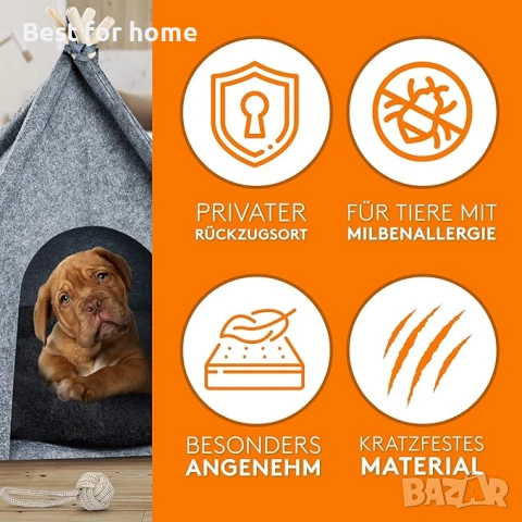 Уютна кучешка и котешка къщичка [60 x 60 x 45 см], снимка 5 - Други стоки за животни - 53708111