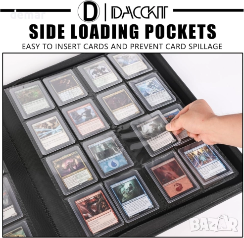 Първокласен албум, класьор за картички, карти за игра 16 джоба/640 картички 7,5/10 см, снимка 3 - Колекции - 51770309