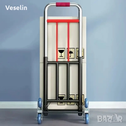 Сгъваема ръчна количка за тежки товари с въртящи се на 360 градуса колела, снимка 6 - Други стоки за дома - 52734975