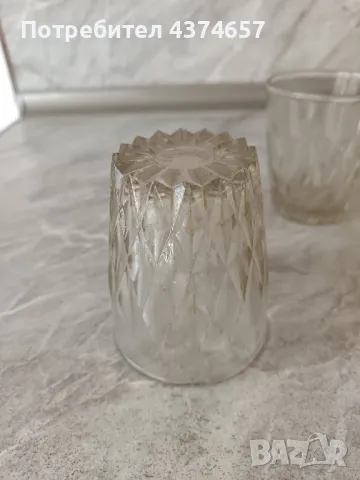 Стари водни чаши с релеф, снимка 2 - Чаши - 49088773