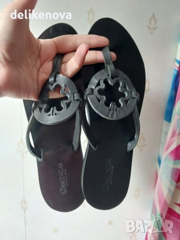 Sandalia. Italy. Hand made Size 40 100% Кожа Страхотни чехли, снимка 2 - Чехли - 41118054