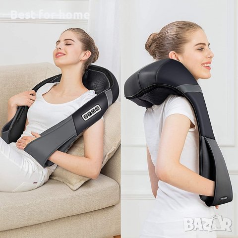 TAKRINK Шиацу масажор за шия и рамена, 3D-въртящи се масажни ролки, Регулируема посока и скорост,, снимка 4 - Масажори - 39607748