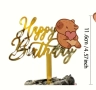 Капибара Capybara Happy Birthday пластмасов топер украса декор за торта парти рожден ден, снимка 2